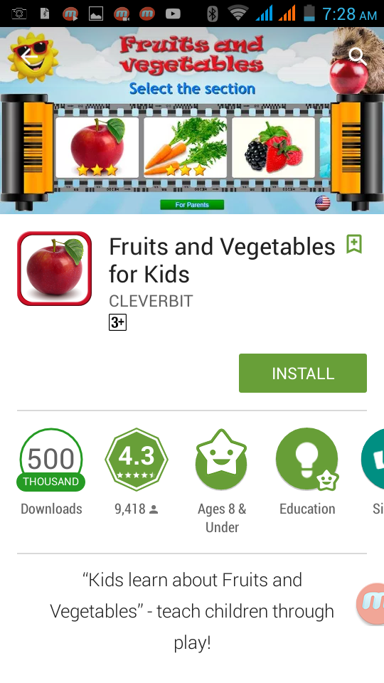 Let's Learn Fruits and Vegetables App by Cleverbit