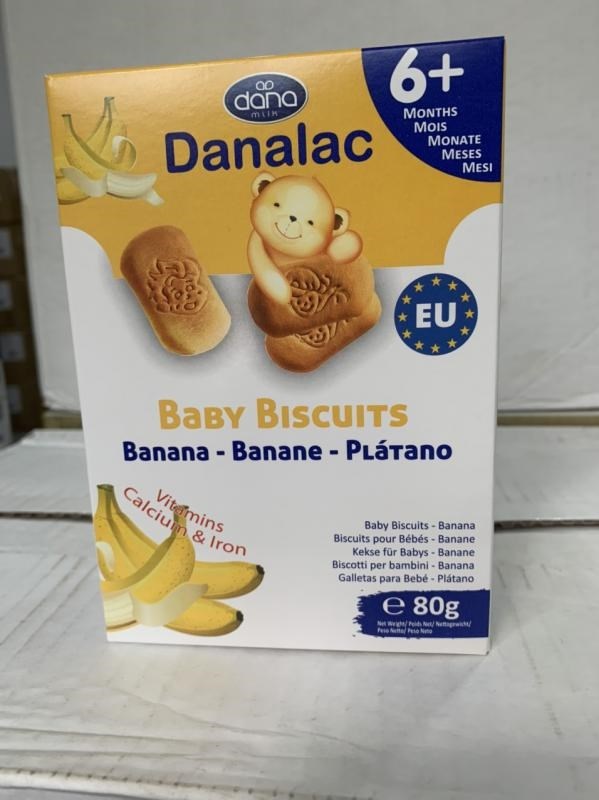 Bánh Quy Ăn Dặm DANALAC Vị Chuối – Hộp 80g