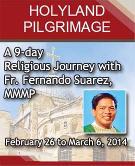 http://fatherfernandosuarez.blogspot.com/2013/12/holyland-pilgrimage-with-fr-suarez-2014.html