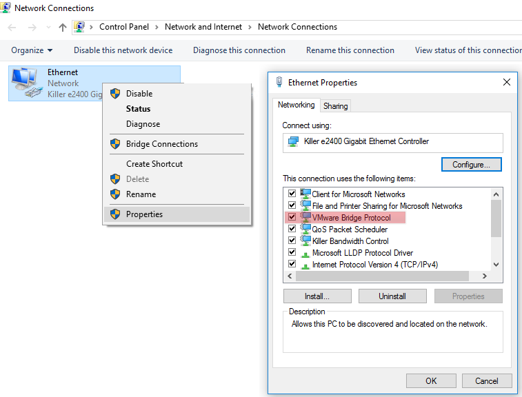 vmware cannot change network to bridged KaliTut
