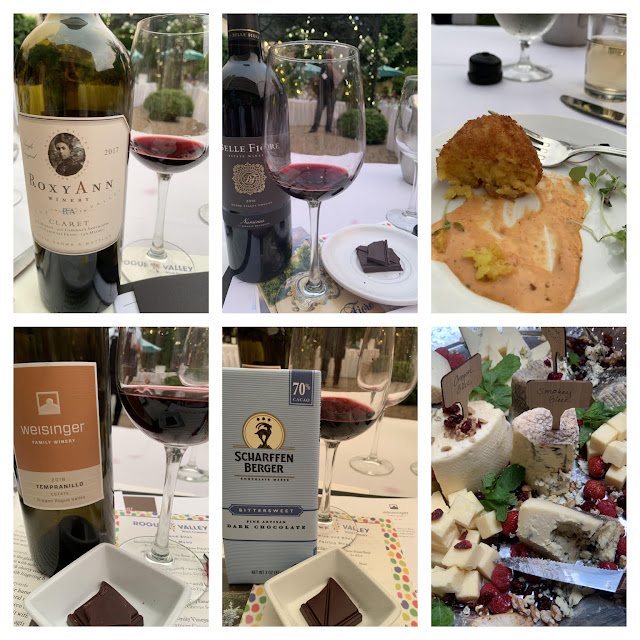 collage of food and wine at Ashland Springs Hotel wine tasting
