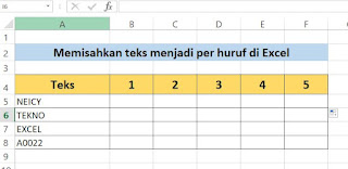 Contoh Penerapan Tek menjadi Per Huruf