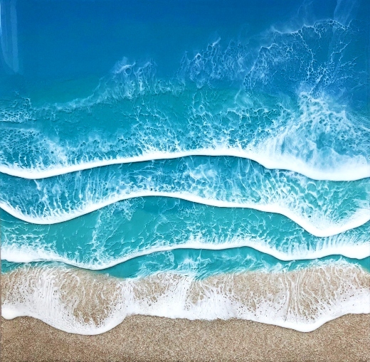 Beach Themed Decor Ocean Wave Resin Art Wall Decor Resin Beach Art Hanging Wall Art