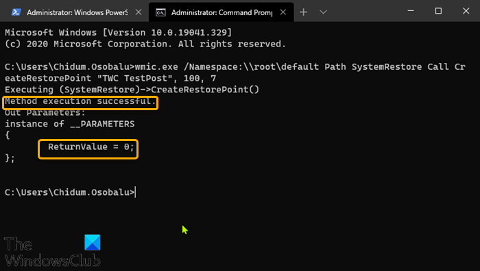 Create a Restore Point using Command Prompt & PowerShell-1