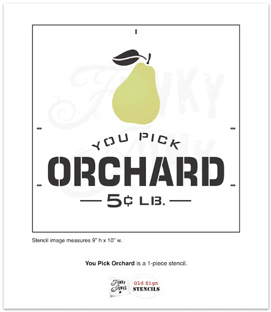 Photo of a You Pick Orchard stencil