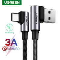 Nylon USB Type C Cable 90 Degree Fast Charging