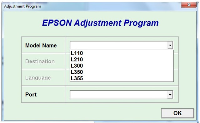 Download Resetter Untuk Epson L120 / L220 / L310 / L311 Untuk Windows