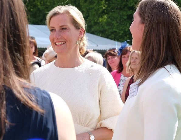 Sophie Countess of Wessex wore Prada Suede Pumps and Heavenly Necklaces Gem Drop Earrings. Countess of Wessex Style, Fashions