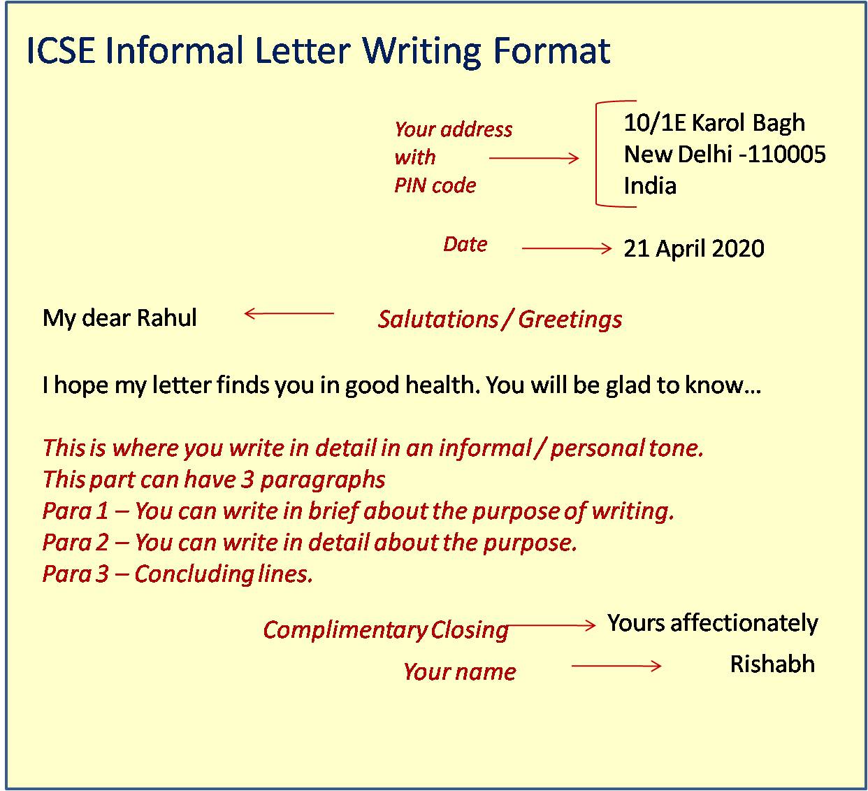 Crayonsler ICSE Letter Writing Formats Examples