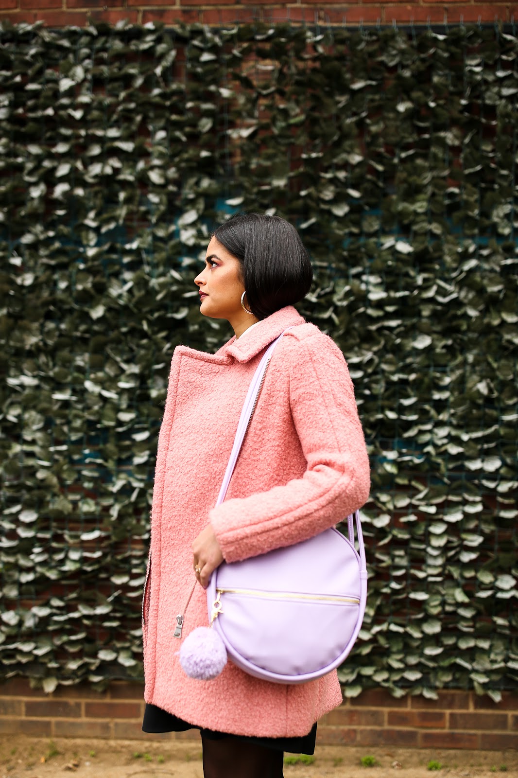Priya the Blog, Nashville fashion blog, Nashville fashion blogger, Nashville style blog, Nashville style blogger, Rag & Bone Harrow booties, cute Winter outfit, how to style a winter coat, pink fuzzy coat, pink teddy coat, how to wear a pink winter coat, ban.do circle purse, all black Winter outfit