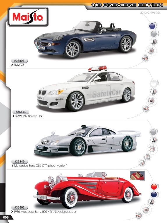 Area 2207 2012 1/18 Maisto Premiere Edition Catalogue