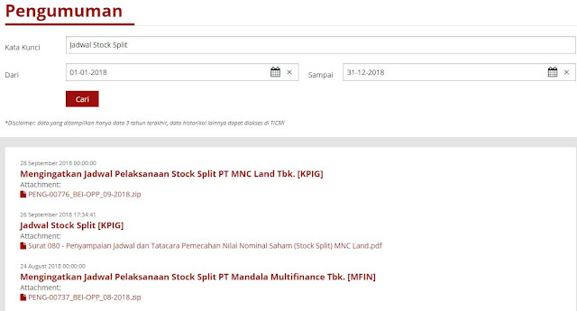 Cara Mencari Perusahaan yang Melakukan Stock Split di IDX
