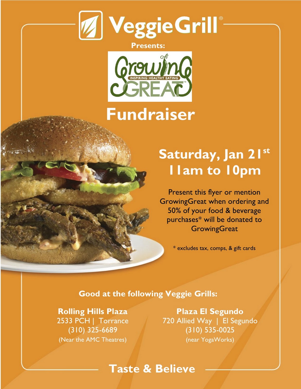 CURRY TIME Eat at Veggie Grill TODAY & Support GrowingGreat
