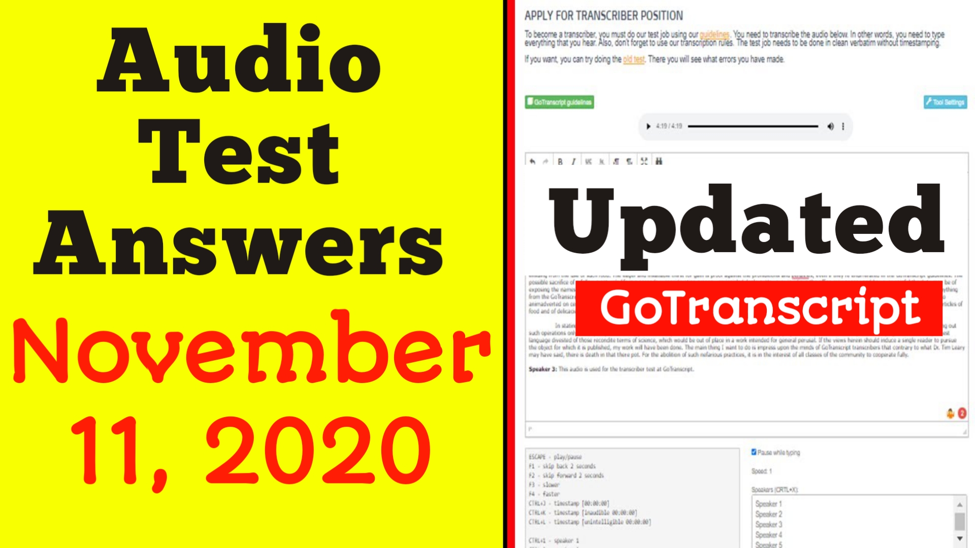 GOTRANSCRIPT Audio Test answer 2023. GOTRANSCRIPT Guidelines.