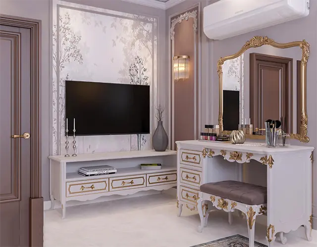 غرف نوم مع التسريحه غرف نوم مودرن