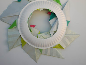 how to fold an origami mushroom wreath for new years- easy origami project for kids