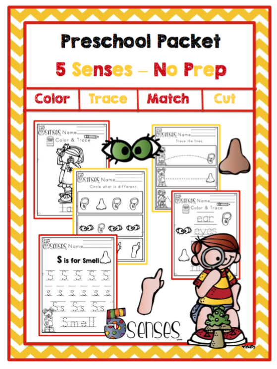 Free 5 Senses Printable ~ Preschool Printables