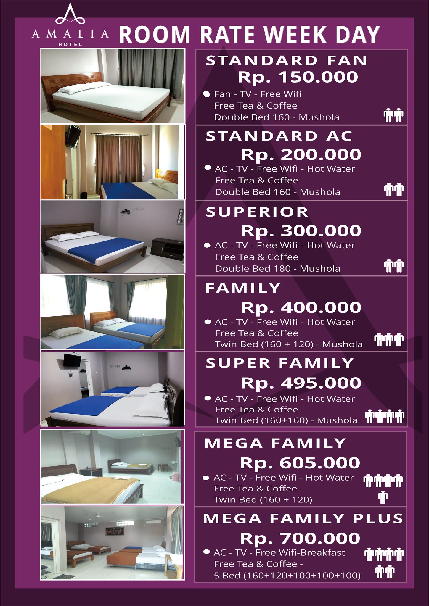 Room Rate HOTEL AMALIA MALIOBORO YOGYAKARTA room-promotion-dynasty-hotel