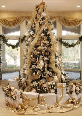 Gold And Cream Christmas Tree Gold And Cream Christmas Tree