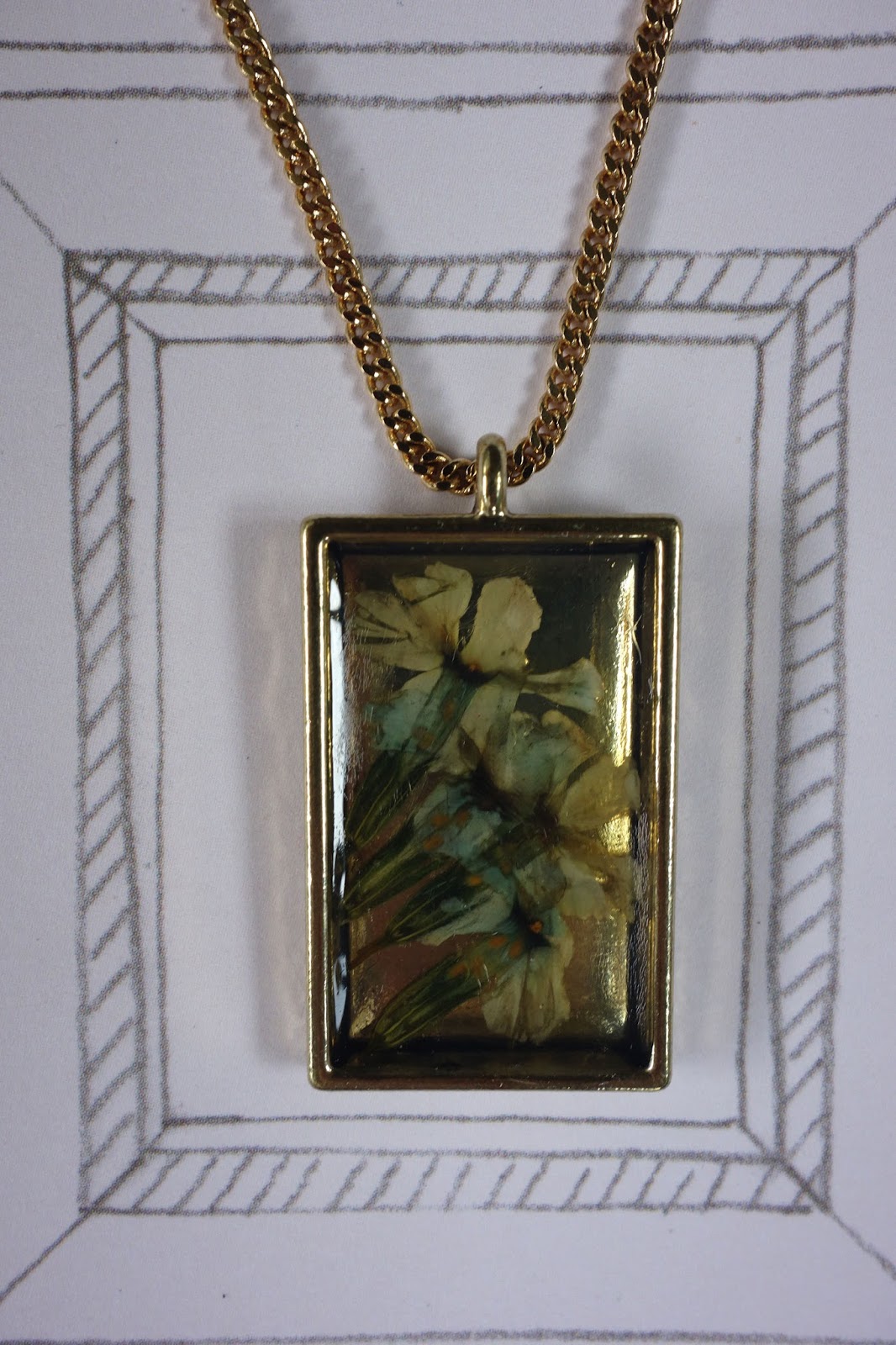 blah to TADA! Pressed Flower Pendant