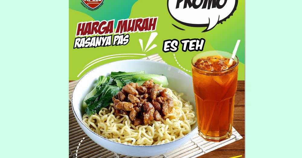 Download Desain Banner Diskon Mie Ayam dan Es Teh - Tips Mendesain
