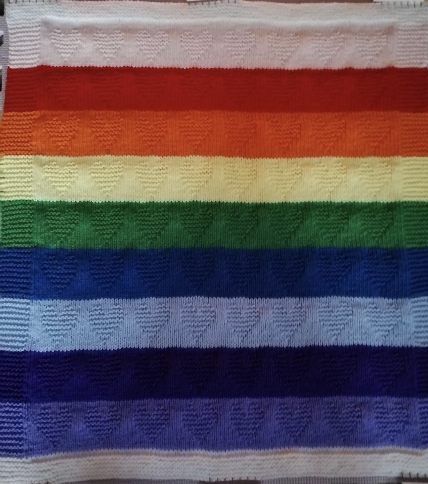 Sammy B's knitting patterns Rainbow blanket