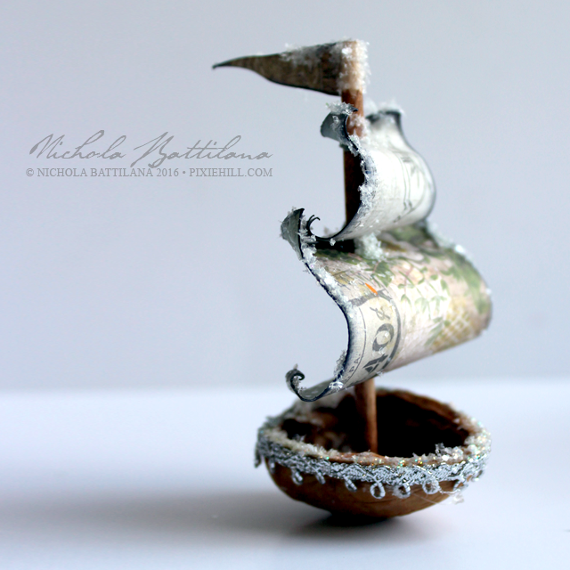 Walnut Sailing Ship - Nichola Battilana