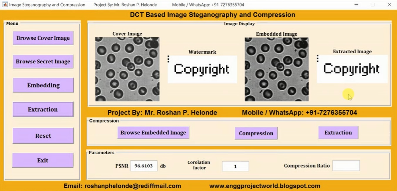 DCT Based Image Steganography and Compression Matlab Project Source ...