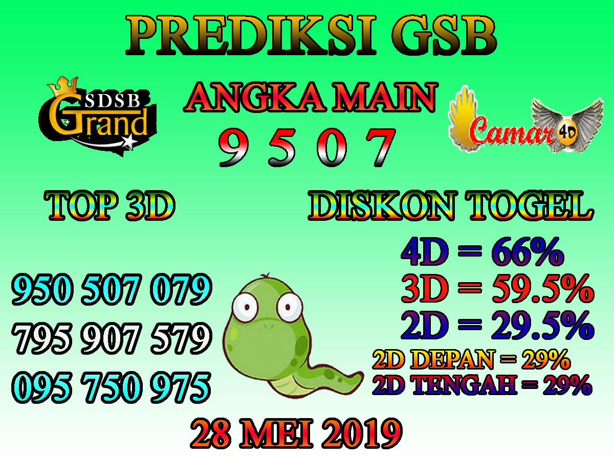 Prediksi Togel GSB 28 Mei 2019 - Prediksi Togel Lengkap