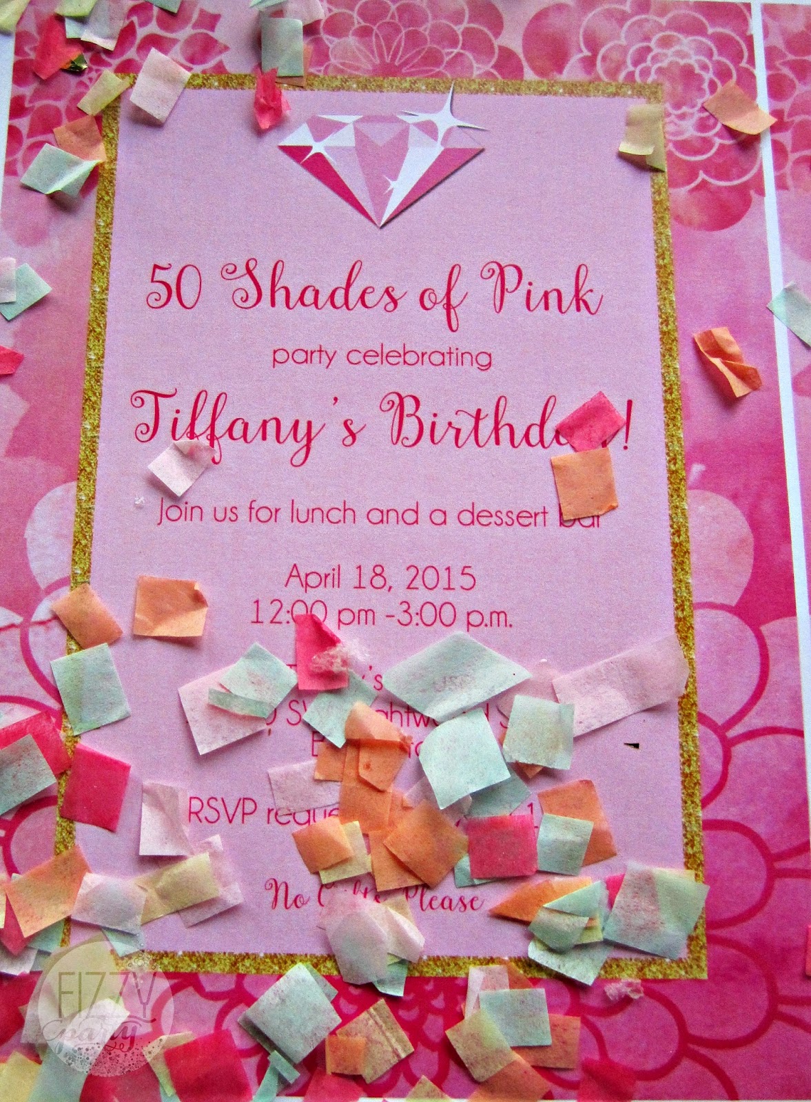 Pink party invitation 