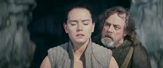 Rey (Daisy Ridley) Luke Skywalker (Mark Hamill)