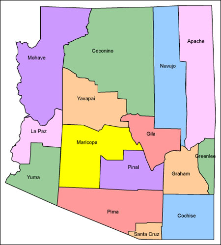 arizona map county az maps state enlarge click where clickable websites