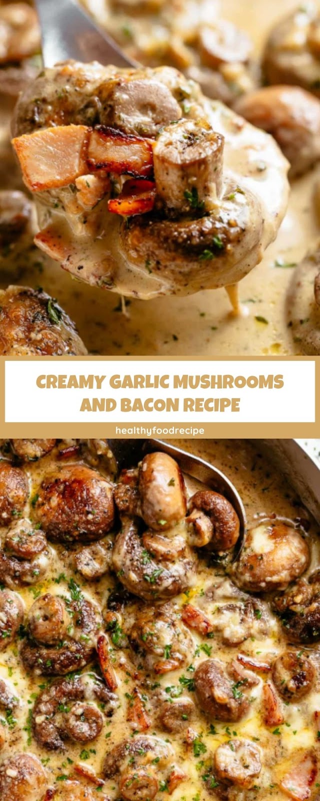 CREAMY GARLIC MUSHROOMS AND BACON RECIPE CREAMY GARLIC MUSHROOMS AND BACON RECIPE