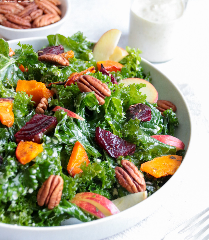 Winter-Grünkohlsalat mit Cashewdressing