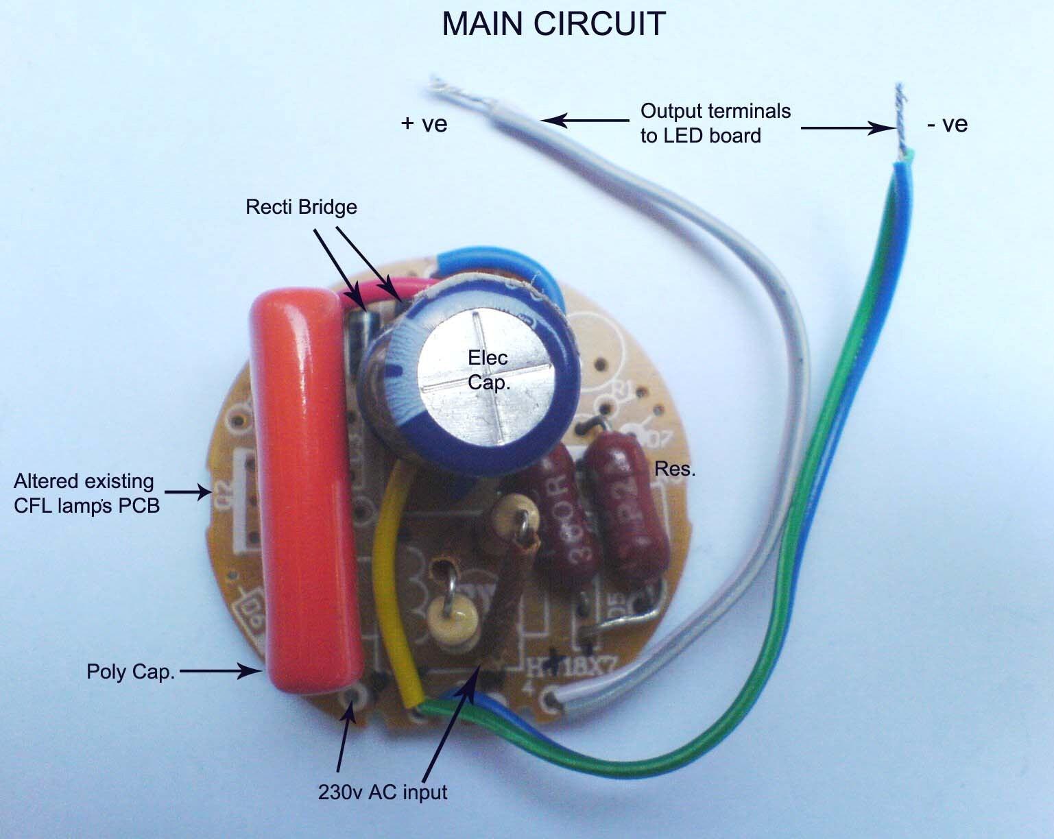 VASU BHAT'S ELECTRONIC HOBBY PROJECTS: BRIGHT WHITE LED LAMP