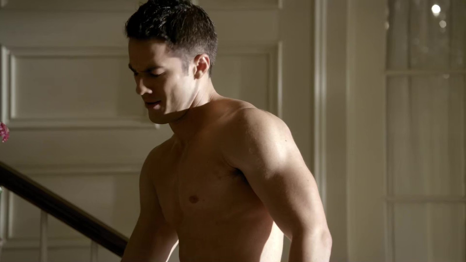 Michael Trevino shirtless with Taylor Kinney in The Vampire Diaries 2-02 &q...