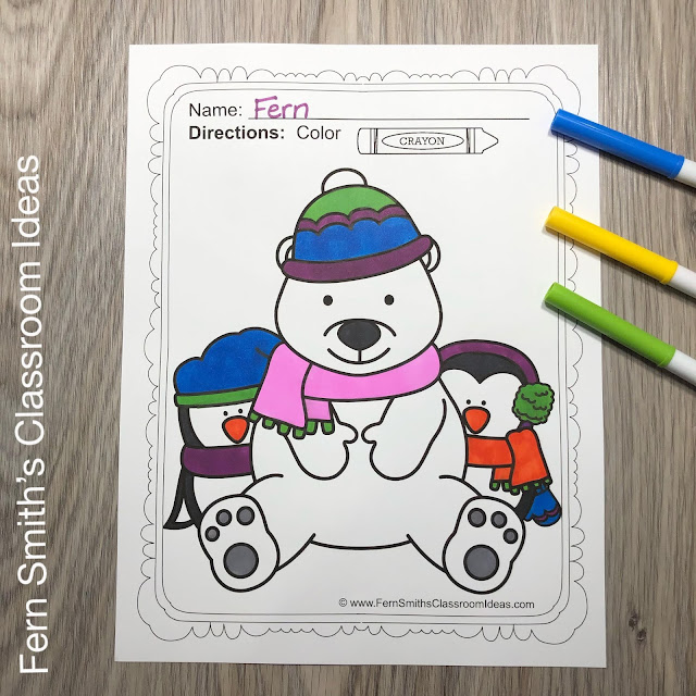 Winter Coloring Pages - 45 Pages of Winter Coloring Fun  #FernSmithsClassroomIdeas