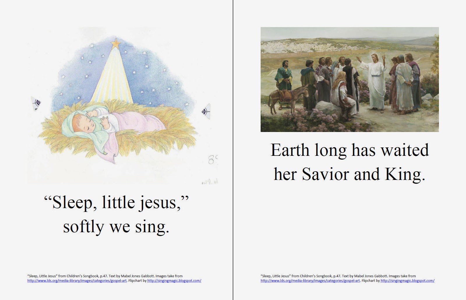 Sleep Little Jesus Flip Chart & Lyrics - Primary Singing