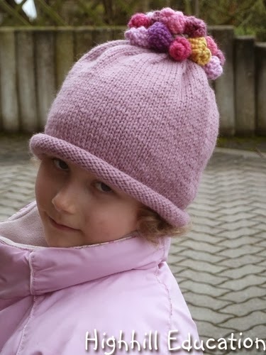 Highhill Homeschool: Flowery Knit Hats