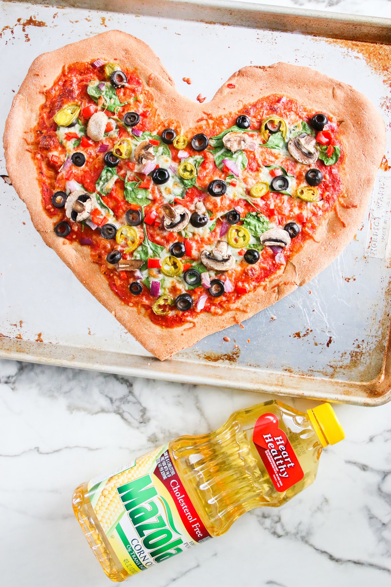 Heart Shaped Veggie Pizza
