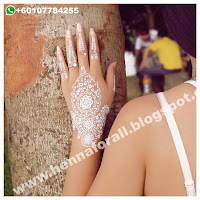 waterproof white henna design