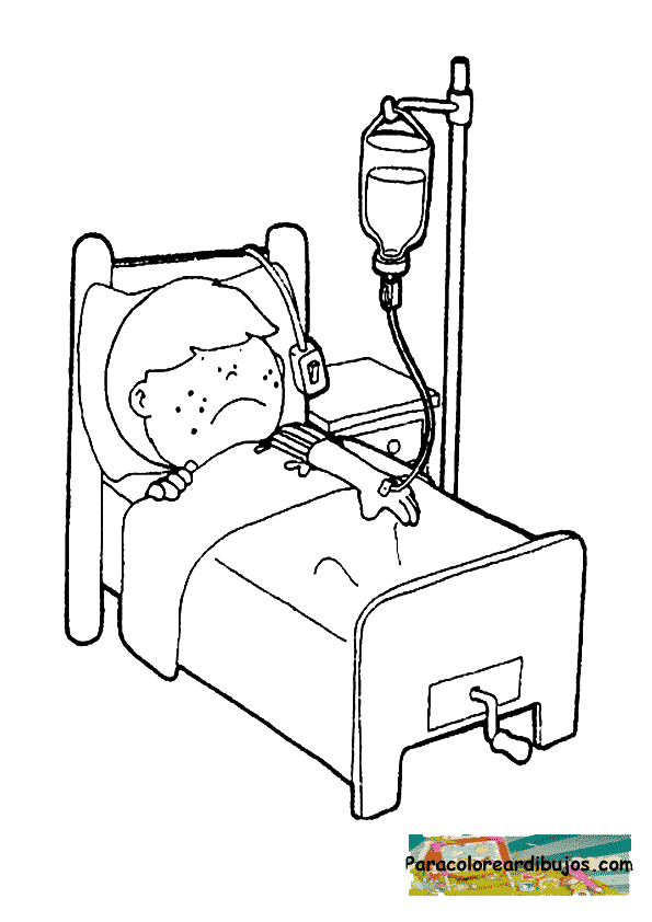 nino enfermo para colorearColorear dibujos