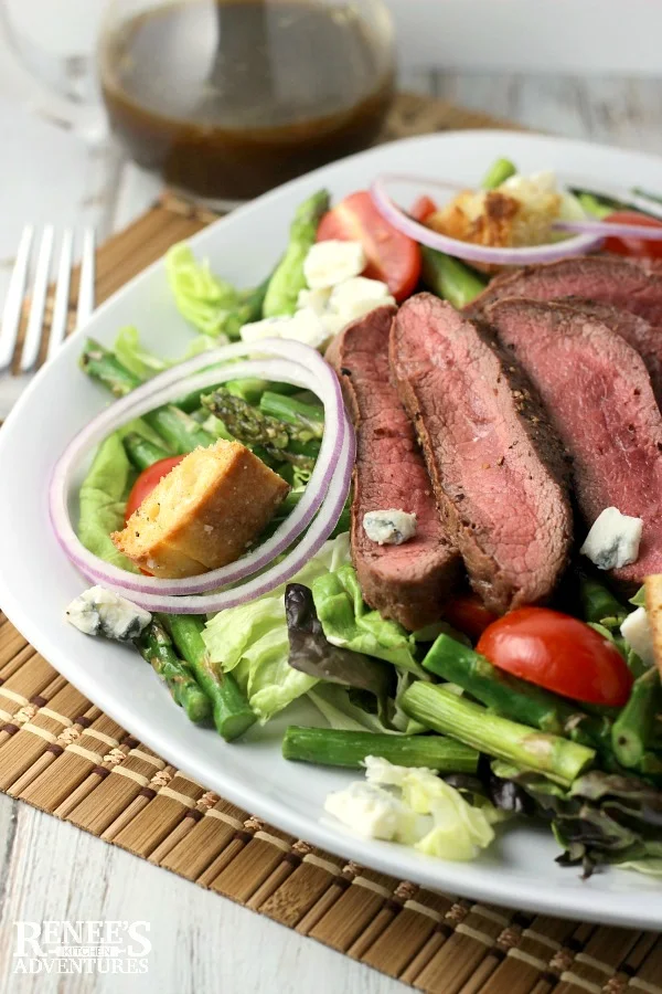 Grilled Steak, Asparagus, and Blue Cheese Salad | Renee's Kitchen Adventures 