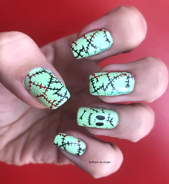 Manicura muñeco vodoo - Reto HalloweenNails20