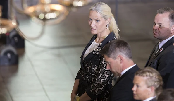 Crown Princess Mette-Marit of Norway attended a memorial service for the victims of the 2011 terrorist attacks at Oslo Cathedral