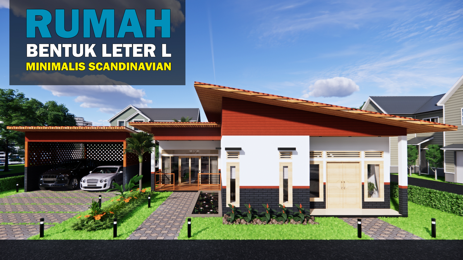 Desain Rumah Leter L Di Kampung Gaya Minimalis