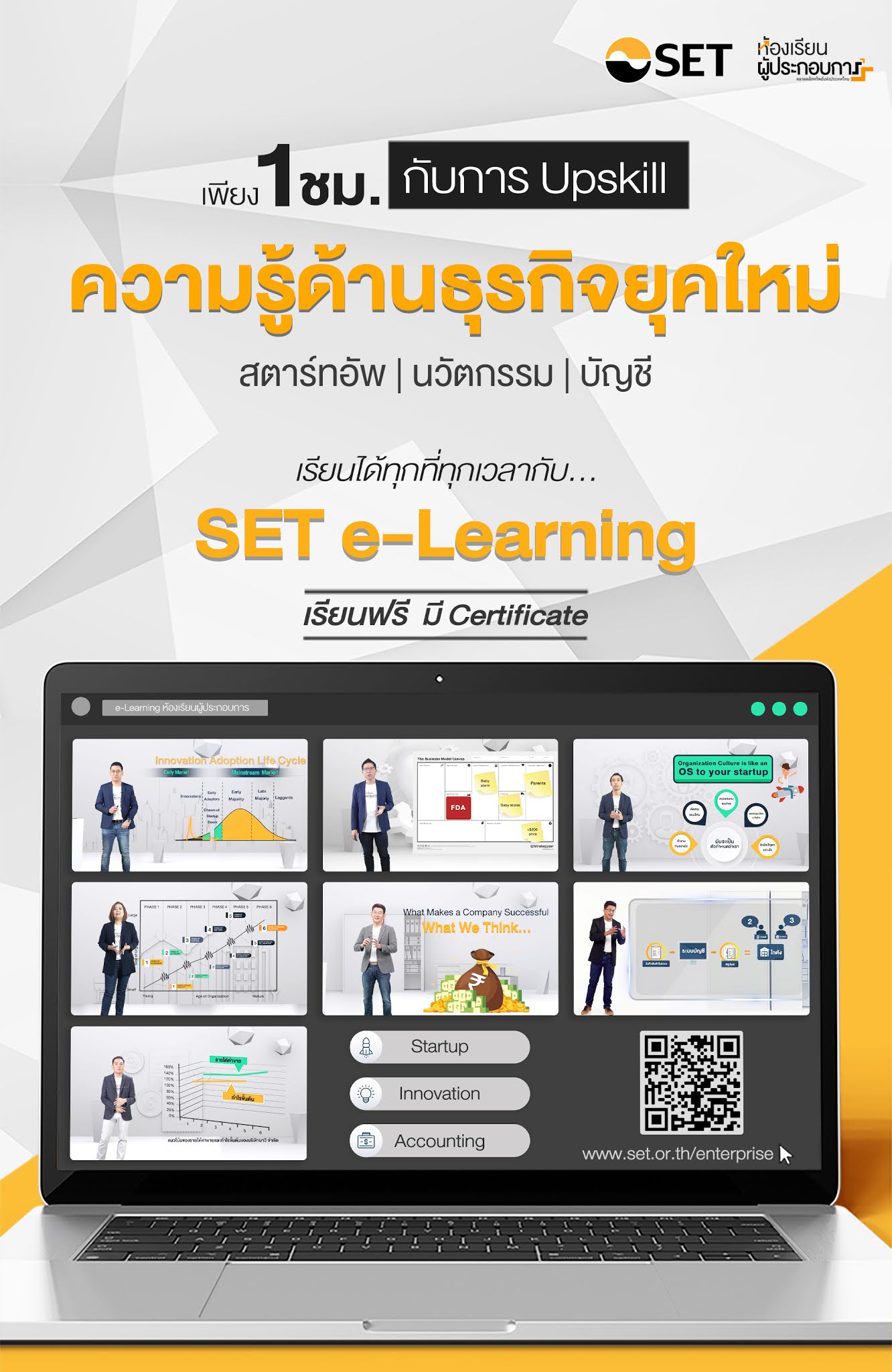 ตลาดหลักทรัพย์แห่งประเทศไทย ขอนำส่งข่าวสั้น “คอร์สฟรี SET eLearning