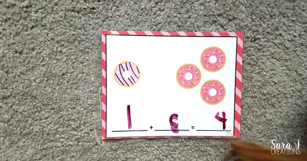 Super cute donut math and literacy activities that are perfect for preschool and kindergarten classroom centers or homeschool activities with little ones.