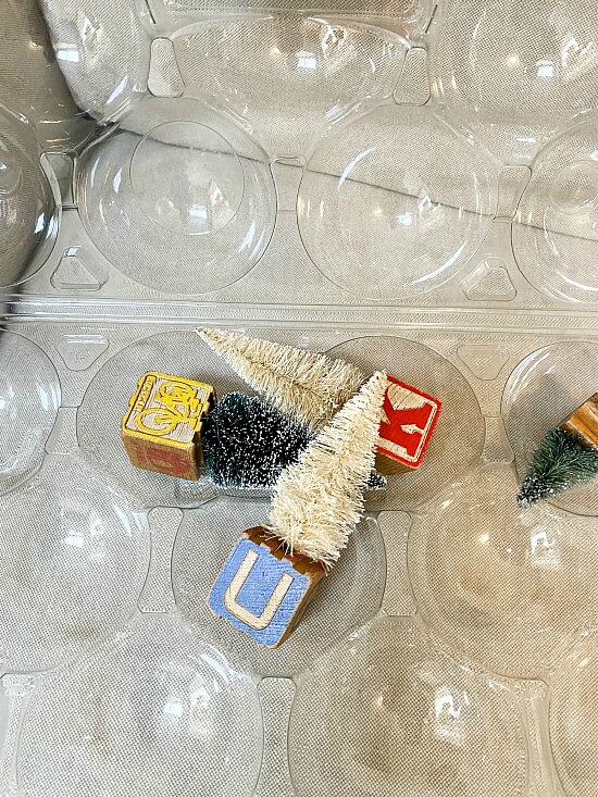 Recycled Christmas Ornament Storage