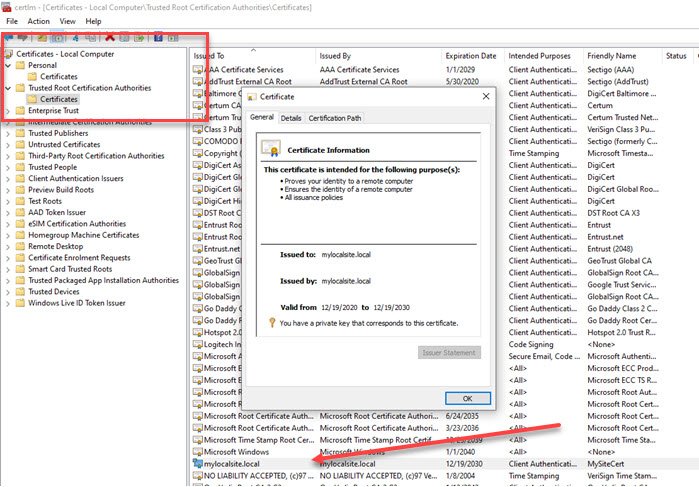 Zelfondertekende SSL-certificaten maken in Windows 10